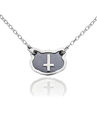Two-tone 925 Sterling Silver Inverted Cross Necklace