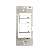 Leviton LTB15-1LZ Decora 1800W Incandescent/20A Resistive-Inductive 1HP Preset 2-5-10-15 Minute Countdown Timer Switch, White/Ivory/Light Almond