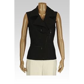 Denim Look Knit Motorcycle Vest by Ladies' Denim Vests