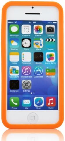 I Need(TM) Stylish 3D Game Boy Style Orange Soft Silicone Cover Case Compatible For Apple iPhone 5C+3D Alien Stylus Pen+I-need® Wristband Gift(Retail Package)