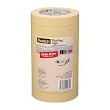 3M 2020 Scotch Masking Tape for Production Painting, 1-Inch x 60-Yard, 9-Pack