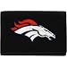Denver Broncos Black Leather Tri-Fold Wallet with Embroidered Team Logo