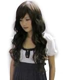 2011 New Fashion Long DARK BROWN Wig Hair Curl Wigs full Wigs jf010198