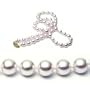 AugustinaJewelry AAA Quality 16 Inch Round 6-6.5mm White Akoya SaltWater Cultured Pearl Necklace