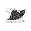 Hematite Stingray Fish Pendant