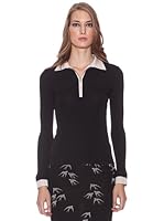 Isabel de Pedro Camiseta Cremallera (Negro)