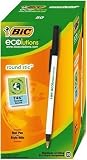 Produkt-Bild: BIC Deutschland ECOlutions Round Stic Kappenkugelschreiber aus 74 % Recycling-Material, Strichst&auml;rke 0,4 mm 60er-Schachtel schwarz