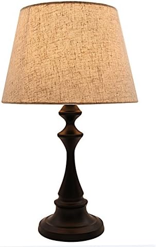 Outstanding Household Modern Table Lamp with Simple Lamp Set and Linen Shade for Bedroom,Dresser,Living Room,Baby Room and Bedside (Simple, 19.6"/6")