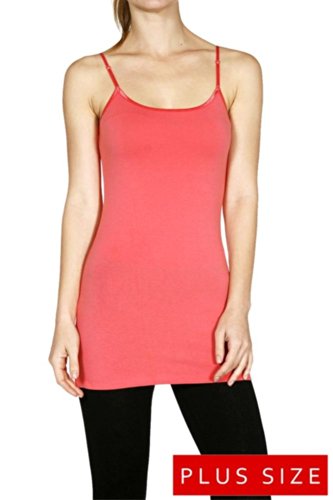 Plain Long Spaghetti Strap Tank Top Camis Basic Camisole Cotton Plus Size