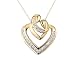 A Mother's Love Heart Shaped Diamond Pendant 1/3 Carat in Yellow Gold with Chain