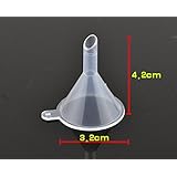 6 Mini Clear Plastic Funnels (PP) for Lab bottle & Chemical liquid & Essential Oils Blends& Sand Art & Perfume Craft Spice - 32mm/6.4mm