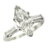 Vintage Platinum Marquise Diamond Engagement Ring, circa 1950s