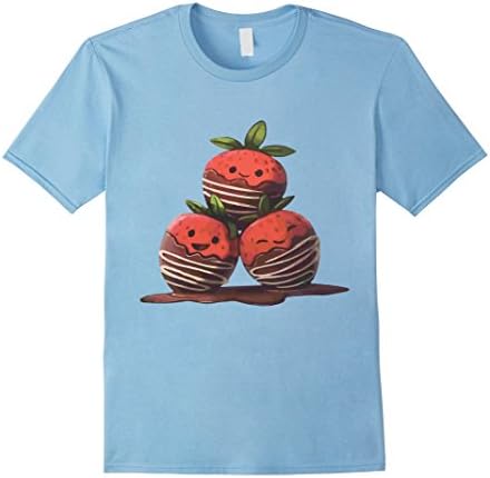 Men's Chocolate Strawberries T-Shirt Large Baby Blue