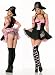 Leg Ave Women's 3 Piece Treasure Hunt Pirate Costume, Black/Pink, Medium/Large