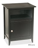 Contemporary Black Finish Solid Wood Night Stand
