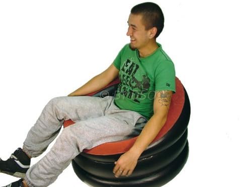 BML Jilong Inflatable Chair Soft Micro-Suede Flock Top 88cm x 85cm x 65cm 88060