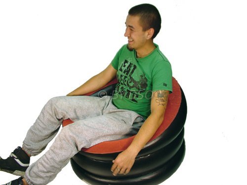 BML Jilong Inflatable Chair Soft Micro-Suede Flock Top 88cm x 85cm x 65cm 88060