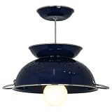 Blue Colander Hanging Lamp