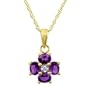 14k Yellow Gold Amethyst Floral Pendant