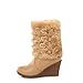 Charm Foot Fashion Faux-fur Womens Platform Wedge Heel High Top Snow Boots