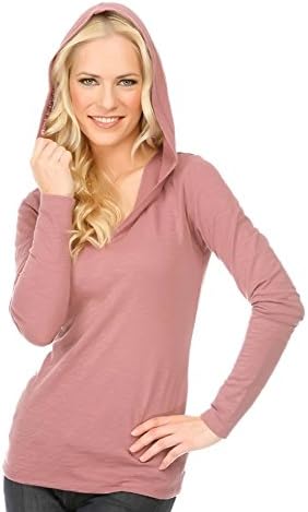 Wholesale Blank Cloths Slub Jersey Long Sleeve Pullover Hoodie Antique Rose Medium