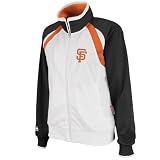 MLB Women's San Francisco Giants Thermabase Long Sleeve Full Zip Fleece Track Jacket, Pro White/Pro Black/Pro Orange, X-Large