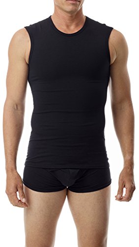 Underworks Cotton Concealer Compression Muscle Shirt Top, 2X, Black