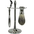 Chrome Plated 3 Piece Shaving Set with Mach 3 Razor, on Stand Chrome Plated 3 Piece Shaving Set with Mach 3 Razor, on Stand