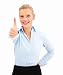 Successful Young Business Lady Showing Thumbs up - 24H x 20W - Peel and Stick Wall Decal by Wallmonkeys