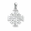 14k White Gold Jerusalem Cross Pendant
