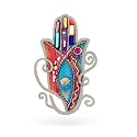 Orange Hamsa Pin from the Artazia Collection #611OR JP MP