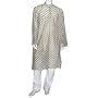 Mens Wedding Dress Woven Kurta Pajama Silk and Cotton Blend Long Loose Shirt and Trousers Expert Hand Stitch Size 2XL (pgkp007b)