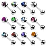 PunkJewelry Zungenpiercing ZYKLOP - 12er SET 316L Chirurgenstahl