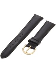 Timex Womens Q7B772 Padded Calfskin 16mm Black Replacement Watchband