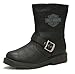 Harley-Davidson Boy's Pleather Biker Boot, Side Buckle, Black 4275064/4285064