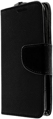 Nokia Lumia 530 Case, Nokia Lumia 530 Wallet Case, Colorful PU Leather Wallet Case Flip Cover with Card Slots and Stand for Nokia Lumia 530 (T Mobile, Cricket) from MINITURTLE | Includes Clear Screen Protector and Stylus Pen - Black