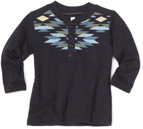 Tea Collection Baby-Boys Infant Desierto Henley Shirt, Indigo, Small