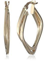 Jewelry: 14k Yellow Gold Italian Square Hoop Earrings - Amazon Collection