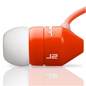 JBuds J2 Premium Hi-FI Noise Isolating Earbuds (Red/White)