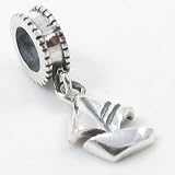 (Free Shipping) Silver Boat Solid Silver European Bead Charm Fits Pandora Biagi Troll Chamilia Cable Bracelets