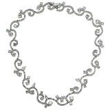 Sterling Silver Cubic Zirconia Swirl Design Necklace by Charles Winston, 17.5"