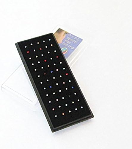 ZNU Fashion Crystals Piercing Jewelry Ears Nose Studs Box Set (60 Piece set)