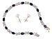 14K Yellow and White Gold Plated Sapphire and Diamond Tennis Bracelet with Free Earrings