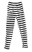 Simplicity Women's Black & White Striped / Looped Slim-Fit Tight Leggings