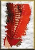 Lace Up Patent Corset Boning Back Zipper Opening G-String Included Color Red Sizes Small, Medium, Large or X-Large