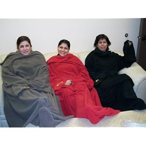 Slanky Microfiber Large Fleece Blanket with Sleeves by