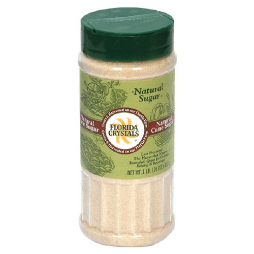 Florida Crystals Natural Sugar, Milled Cane, 16-Ounce Canister (Pack of 6) by Florida Crystals