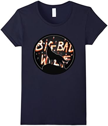 Women's  Big Bad Wolf Paw Distressed White Funny Novelty T Shirt Medium Navy