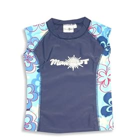 Max out Swimwear - Girls Rashguard Top, SPF 50, Blue, Multi