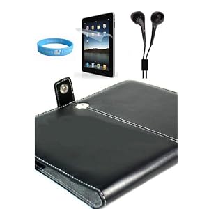 4n1 ipad package, iPad 3.5mm handsfree + iPad Black Excutive Case + iPad Anti-glare Screen Protector + Wisdom*Courage Wristband